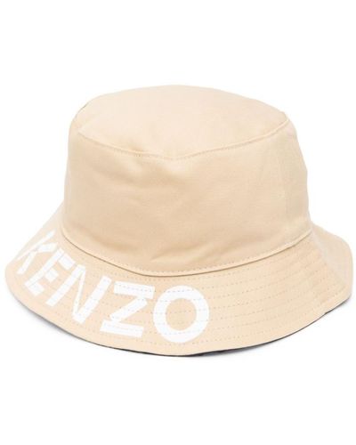 KENZO Reversible Logo-print Buckle Hat - Natural