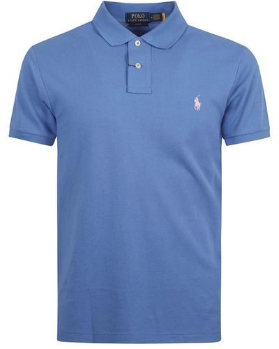Polo Ralph Lauren Cotton Polo Shirt With Embroidered Logo - Blue