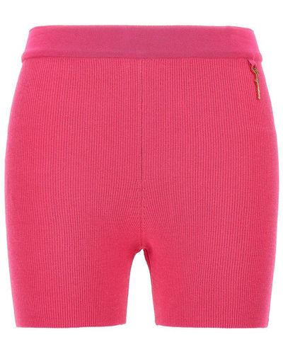 Jacquemus fine-ribbed knitted cycling shorts - Pink