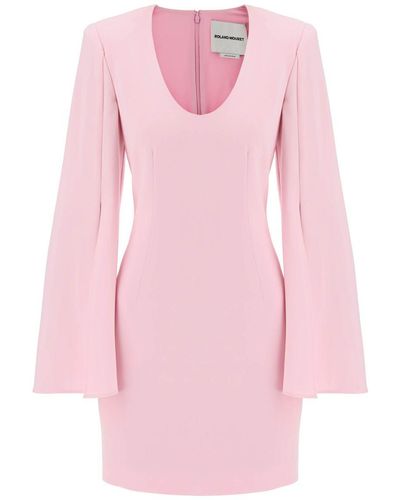 Roland Mouret "Mini Dress With Cape Sleeves" - Pink