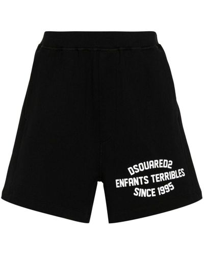 DSquared² Long Arnold Cotton Shorts - Black