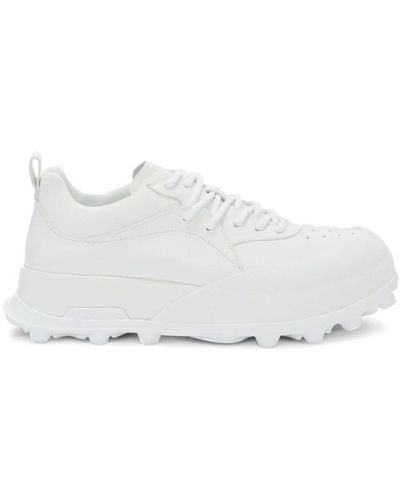 Jil Sander Orb Leather Trainers - White