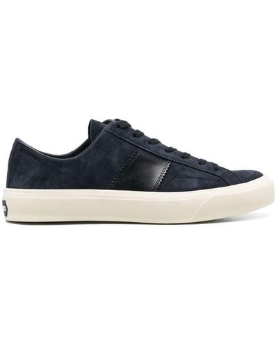 Tom Ford Logo-patch Lace-up Sneakers - Blue