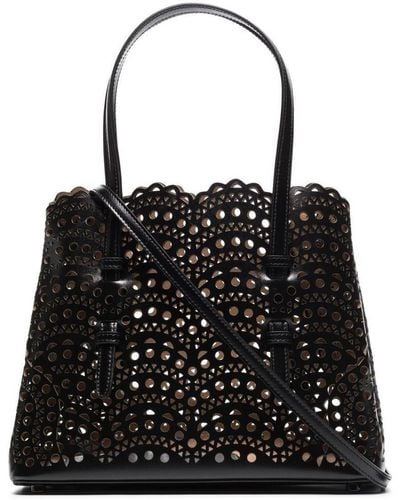 Alaïa Mina 25 Leather Handbag - Black