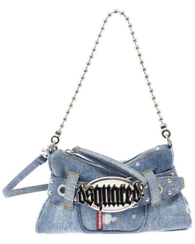 DSquared² 'Gothic' Light Shoulder Bag With Belt Detail - Blue