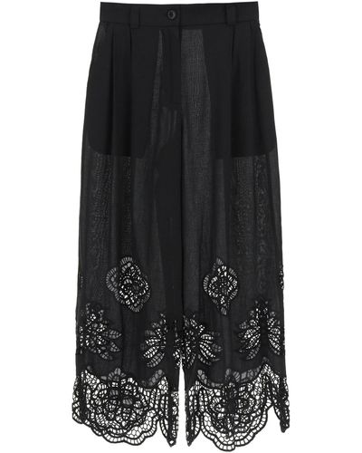 See By Chloé See By Chloe Cotton And Lace Pants - Black