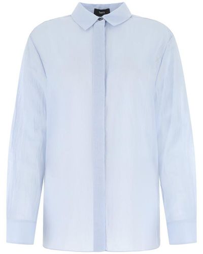 Theory Long Sleeved Buttoned Shirt - Blue