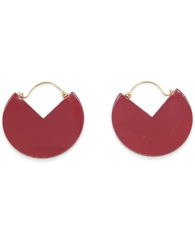 Isabel Marant Brass '90 Earrings - Red
