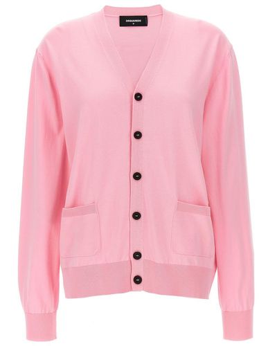 DSquared² Knit Cardigan Sweater, Cardigans - Pink