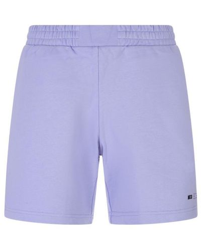 McQ Cornflower Sports Shorts With Logo - Blue