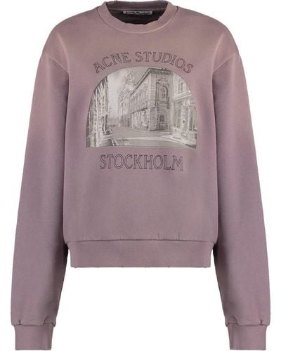 Acne Studios Cotton Crew-Neck Sweatshirt - Purple