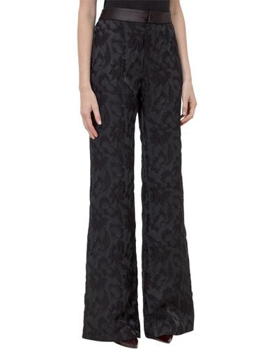 Alexis Pants With Floral Embroidery - Black