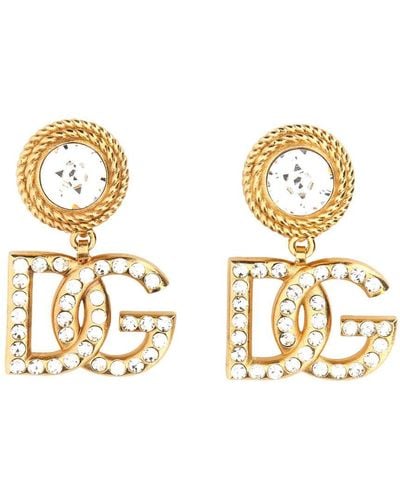Dolce & Gabbana Logo Earrings - Metallic