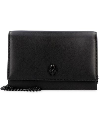 Alexander McQueen Leather Clutch With Strap - Black