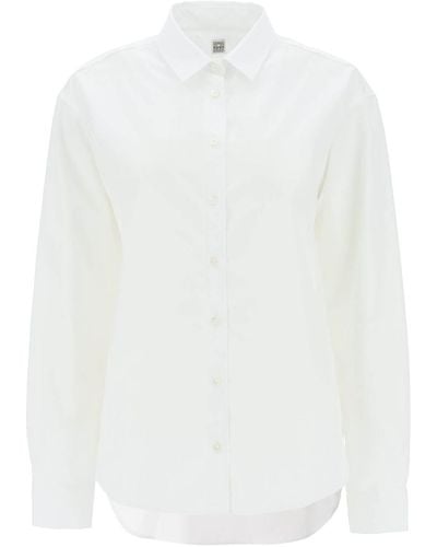 Totême Oversized Organic Poplin Shirt - White