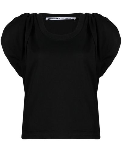 Alexander Wang Gathered-sleeve Detail T-shirt - Black