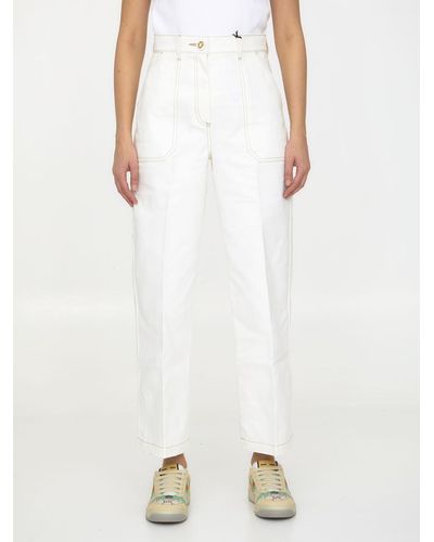 Gucci Cotton Denim Pants - White