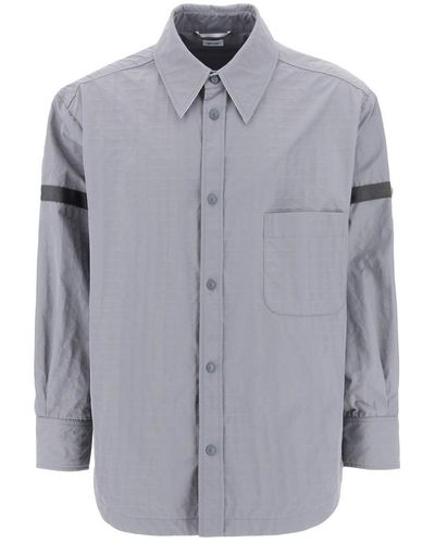 Thom Browne Nylon Ripstop Overshirt In - Gray