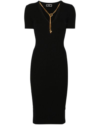 Elisabetta Franchi Chain Detail Dress - Black