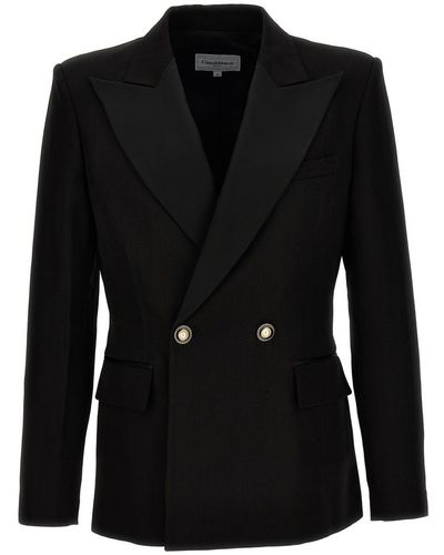 Casablancabrand Double-breasted Tuxedo Blazer Jackets - Black