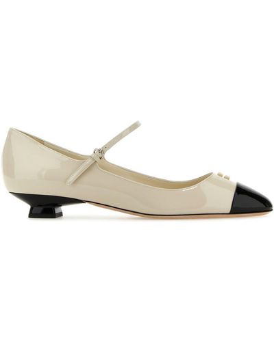 Miu Miu Cap Toe Mary Jane Pump - Natural