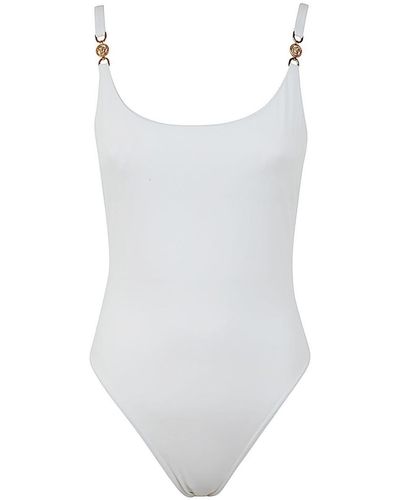 Versace Swim One-piece Lycra Waist Recycled Greek Chain Clothing - White