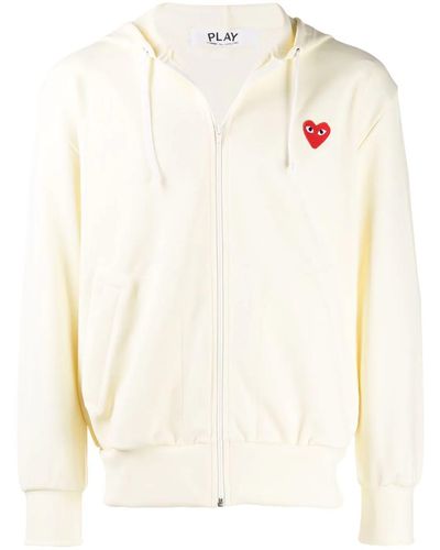 COMME DES GARÇONS PLAY T174 Red Heart Hoodie - White