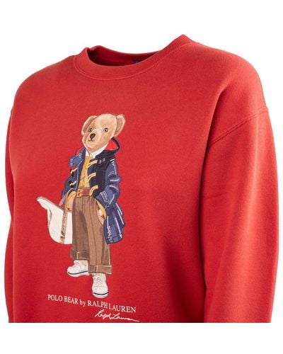 Ralph Lauren Polo Bear Crewneck Sweatshirt - Red