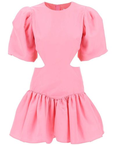 MSGM Mini Dress With Balloon Sleeves And Cut-outs - Pink