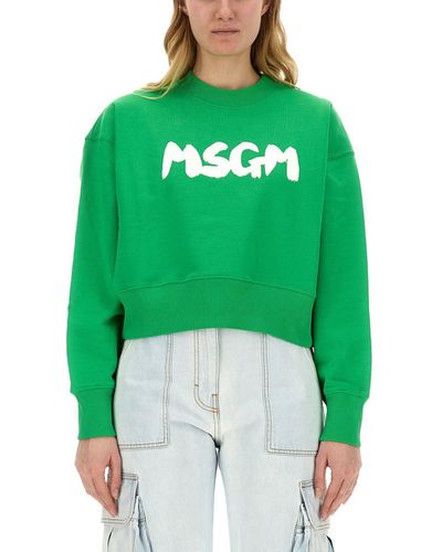 MSGM Sweatshirt With Logo - Green