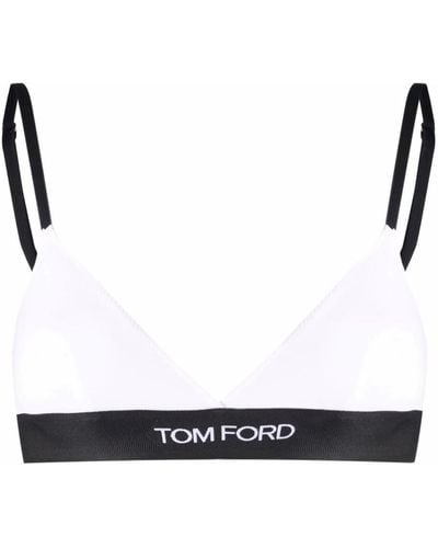 Tom Ford Waistband-logo Triangle Bra - Black