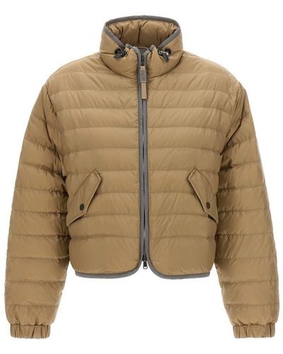 Brunello Cucinelli Monile Detail Down Jacket Casual Jackets, Parka - Natural