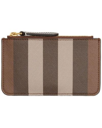 Burberry Check Motif Key Case - Brown