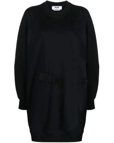 MSGM Touch-strap Cotton Dress - Black