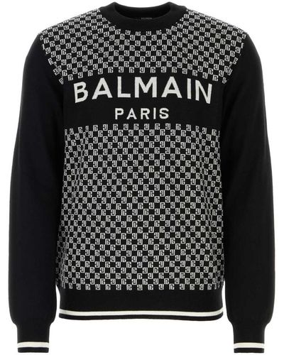 Balmain Mini Monogram Sweater - Black