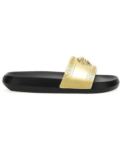 Versace Rubber Slides Sandals - Black