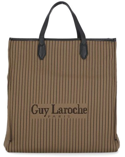 Guy Laroche Small Tote Bag In Beige+cuoio