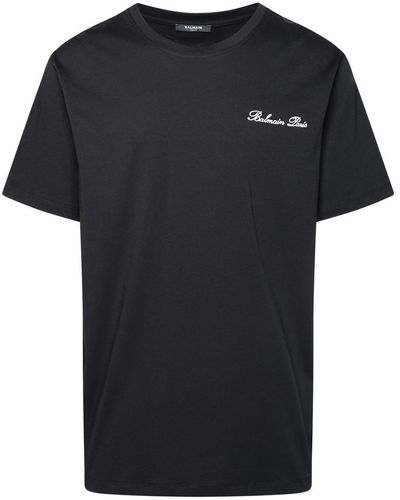 Balmain Iconica Black Cotton T-shirt