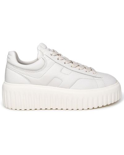 Hogan Ivory Leather Sneakers - Natural