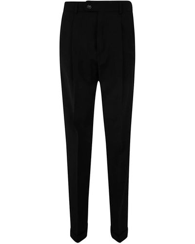 Sportmax Wounded Wide Leg Trouser With Pences Clothing - Black
