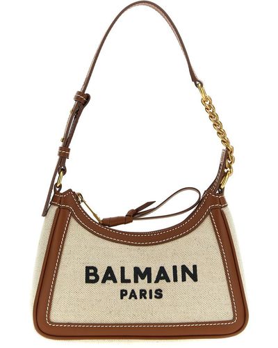 Balmain B-army Canvas And Leather Trims Shoulder Bag - Brown