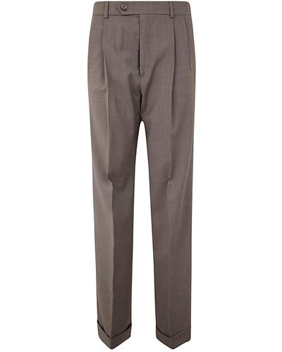 Sportmax Wounded Wide Leg Trouser With Pences Clothing - Grey