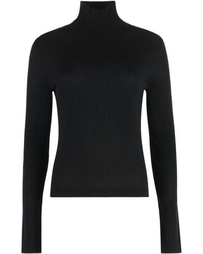Max Mara Studio Sax Ribbed Turtleneck Sweater - Black