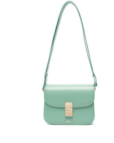 A.P.C. Small Grace Leather Shoulder Bag - Green