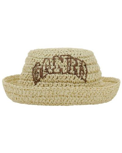 Ganni Summer Straw Hat - Metallic