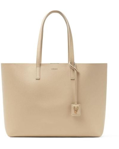 Versace Neutral Virtus Leather Tote Bag - Women's - Calf Leather - Natural