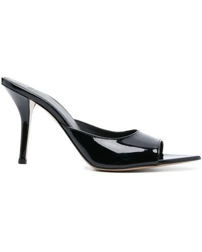 Gia Borghini 90mm Patent-toe Leather Mules - Black