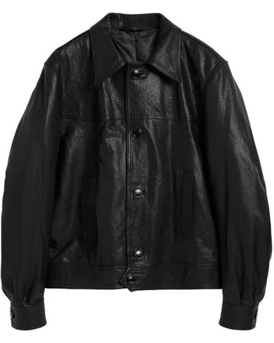 Lardini Leather Jacket Clothing - Black