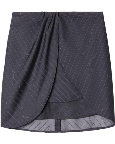 Off-White c/o Virgil Abloh Draped Pinstripe Mini Skirt - Grey