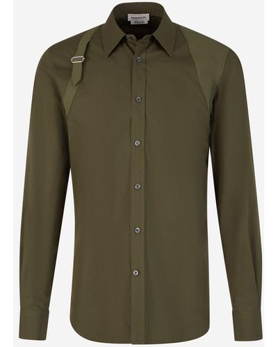 Alexander McQueen Buckle Cotton Shirt - Green